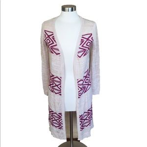 NWT OH MG Cardigan Sweater in Fuchsia + Cream